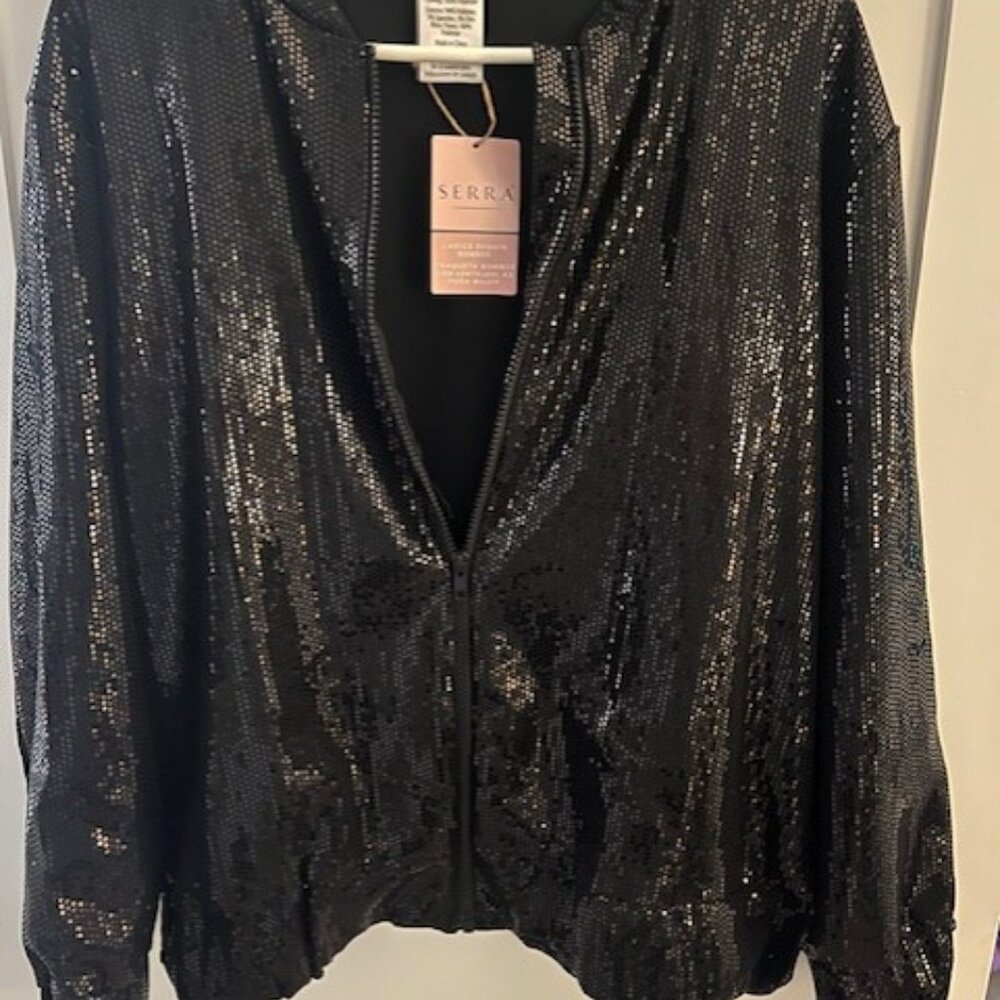 Women's sequin Bomber jacket Size S